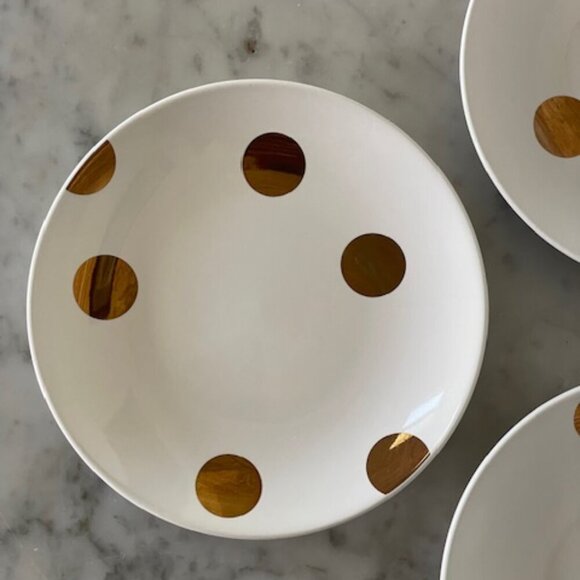 KATE SPADE Lenox All in Good Taste Deco Dot Gold Salad Plate 6" (3) - Picture 8 of 13